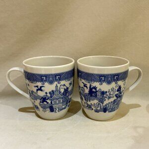 Pair of Calamityware Poland Blue Mugs Designed Don Moyer Things Could Be Worse
